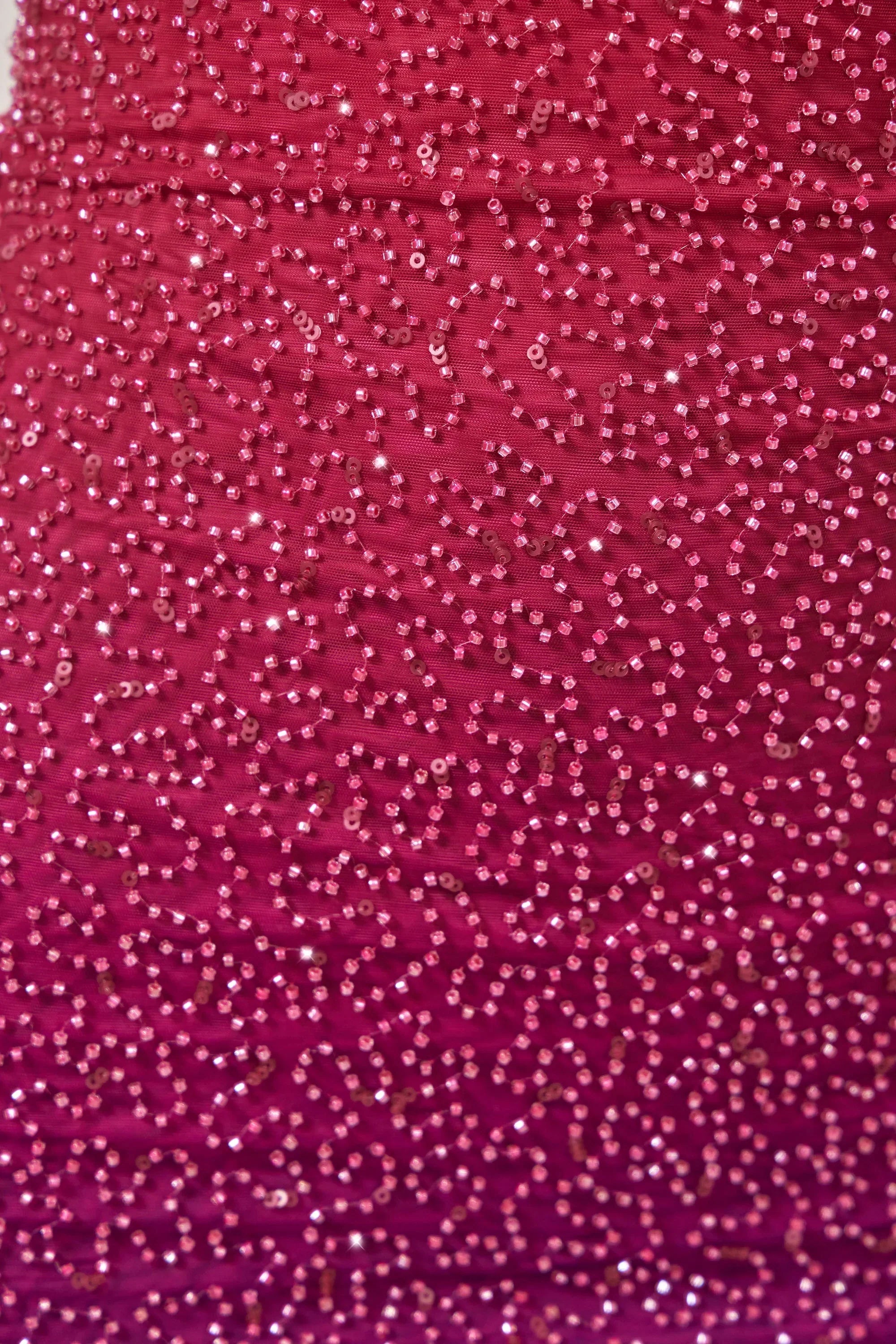 Embellished Strapless Mini Dress in Pink/Purple Ombr