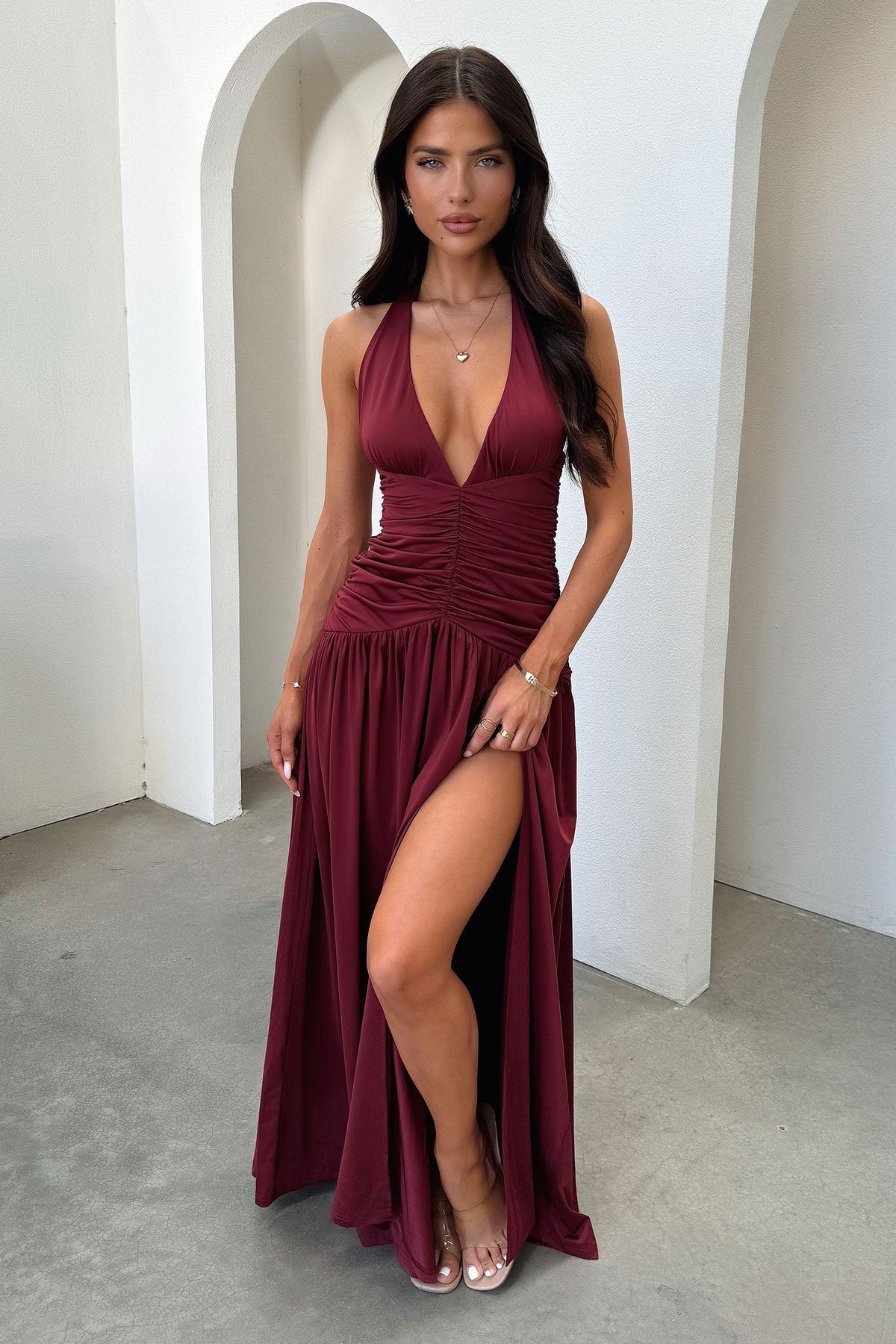 Ginevra Maxi Dress - Burgundy