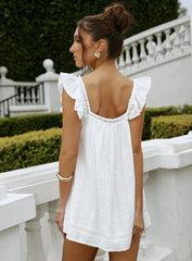 Summerland Broiderie Mini Dress White