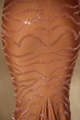 Embellished Maxi Dress in Caramel
