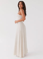 Angelina Linen Maxi Dress - Oatmeal