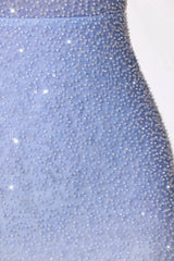 Embellished Maxi Dress in Blue and White Ombr¨