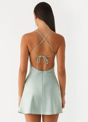 Korren Lace Mini Dress - Sage