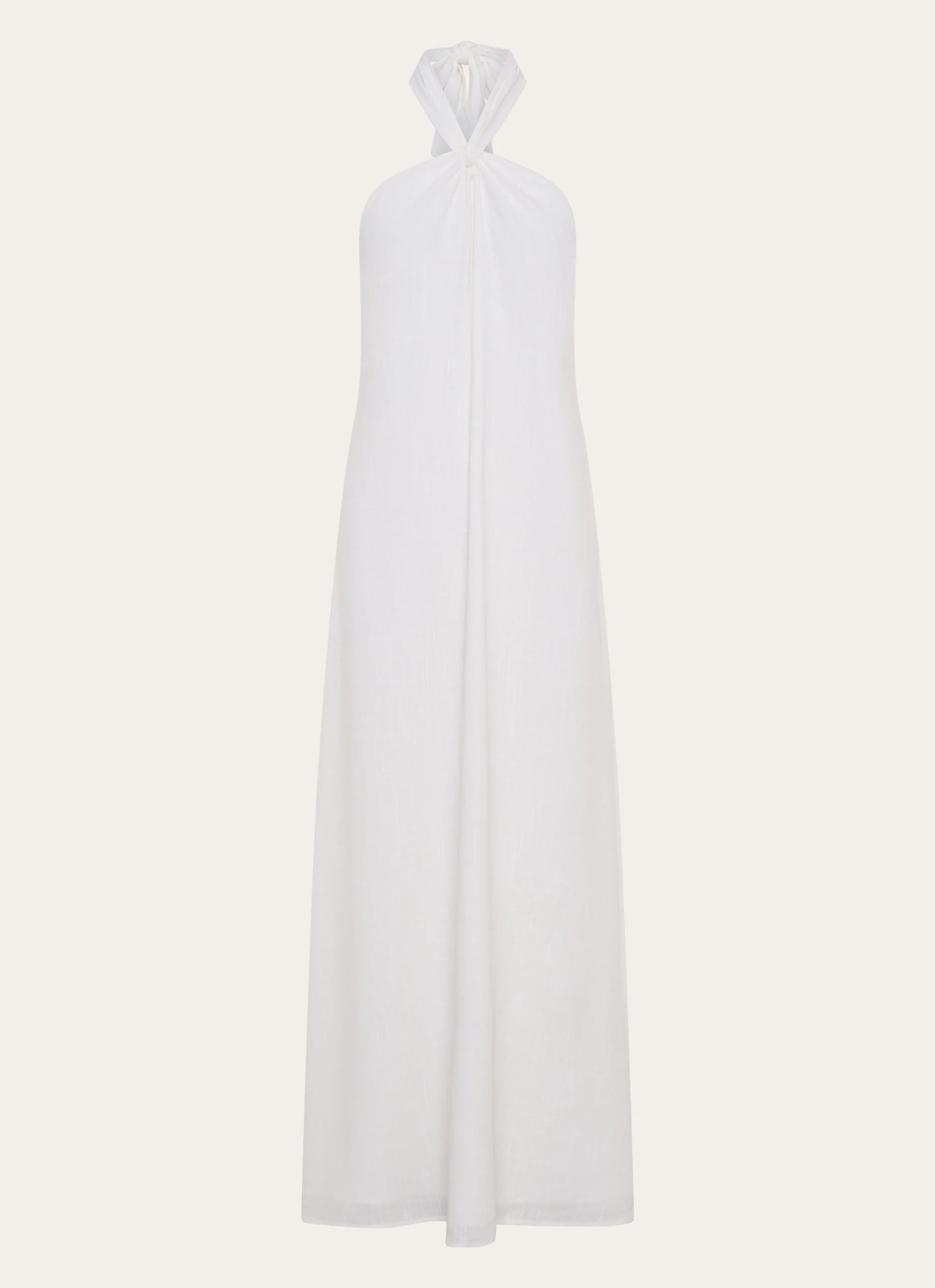 Golden Child Linen Maxi Dress - White