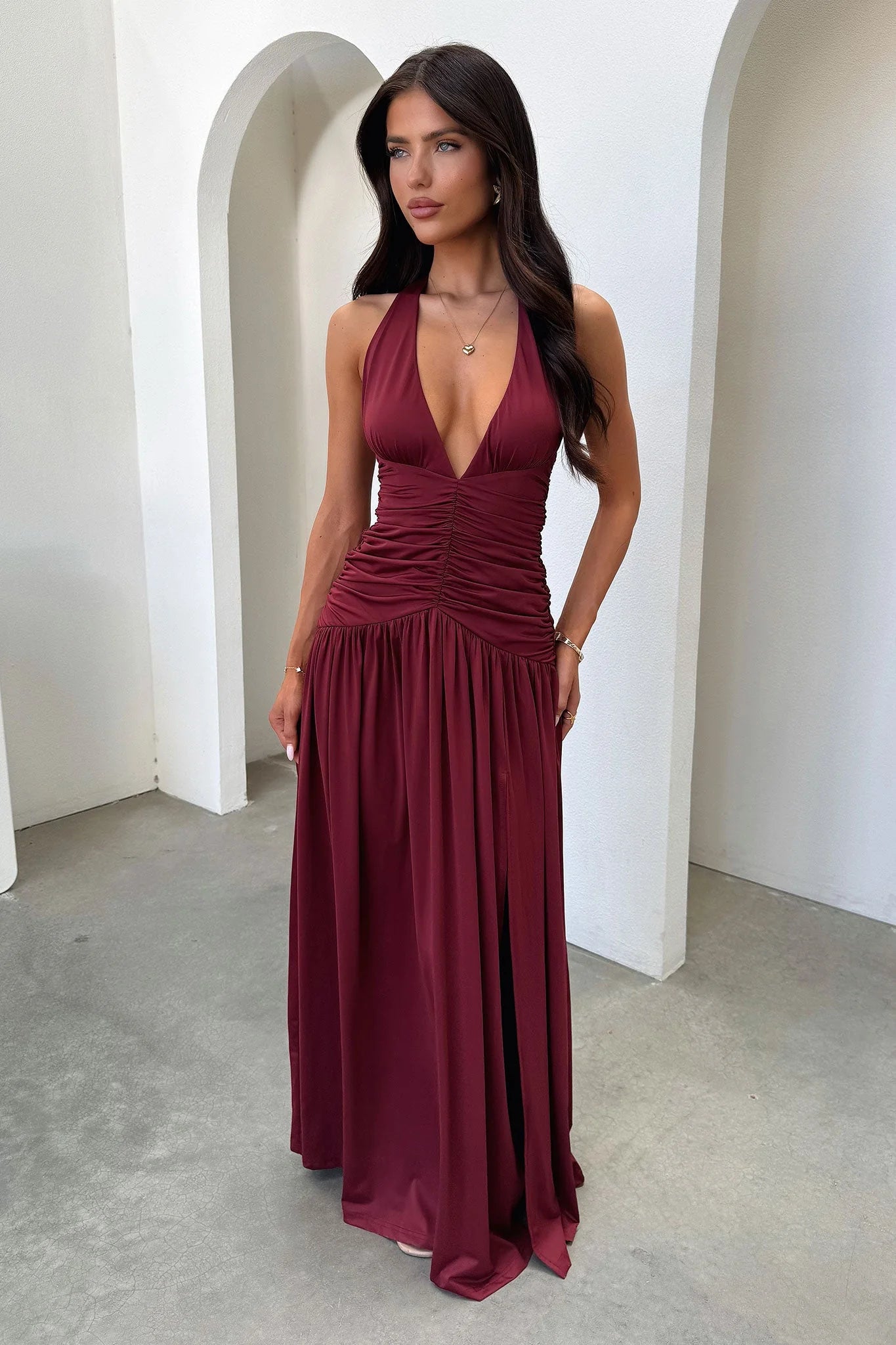 Ginevra Maxi Dress - Burgundy